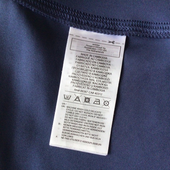 ADIDAS BLUE AND PINK LOGO HIGH RISE TIGHTS MEDIUM - Picture 14 of 15